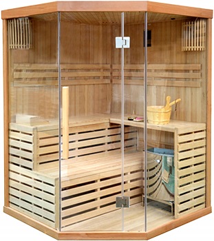 Aleko Hemlock Indoor Wet-Dry Two-Level Sauna